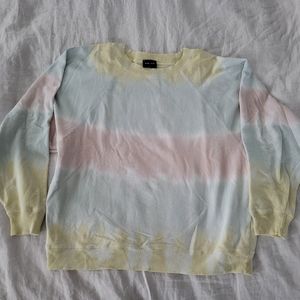 Blank Paige Tie-Dye Crewneck Lightweight Sweatshirt from Luca + Grae, Size Small